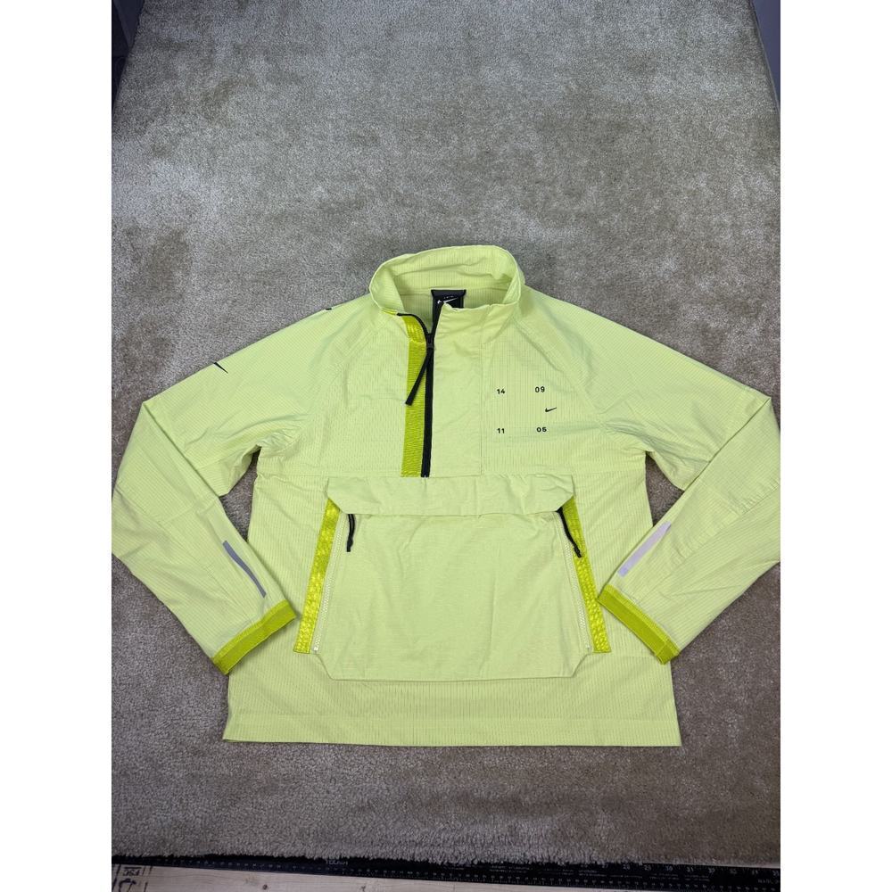 Nike Tech Pack Jacket Mens Small Yellow 1/2 Zip Pullover Windbreaker CK0710-010